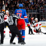 Defenseman Jonas Seigenthaler Received A Match Penalty For Elbowing The New Jersey Devils